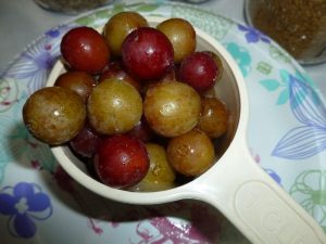 Two Cups Frozen Grapes