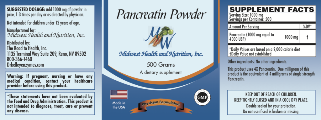 Pancreatin Powder Bulk 500g 4x