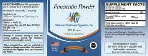 Pancreatin Powder Bulk 500g 4x