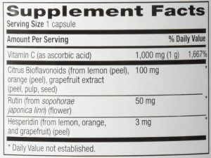 maxi-c Nutrition Facts
