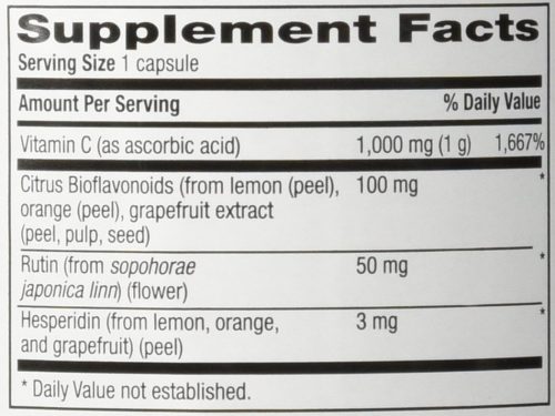 maxi-c Nutrition Facts